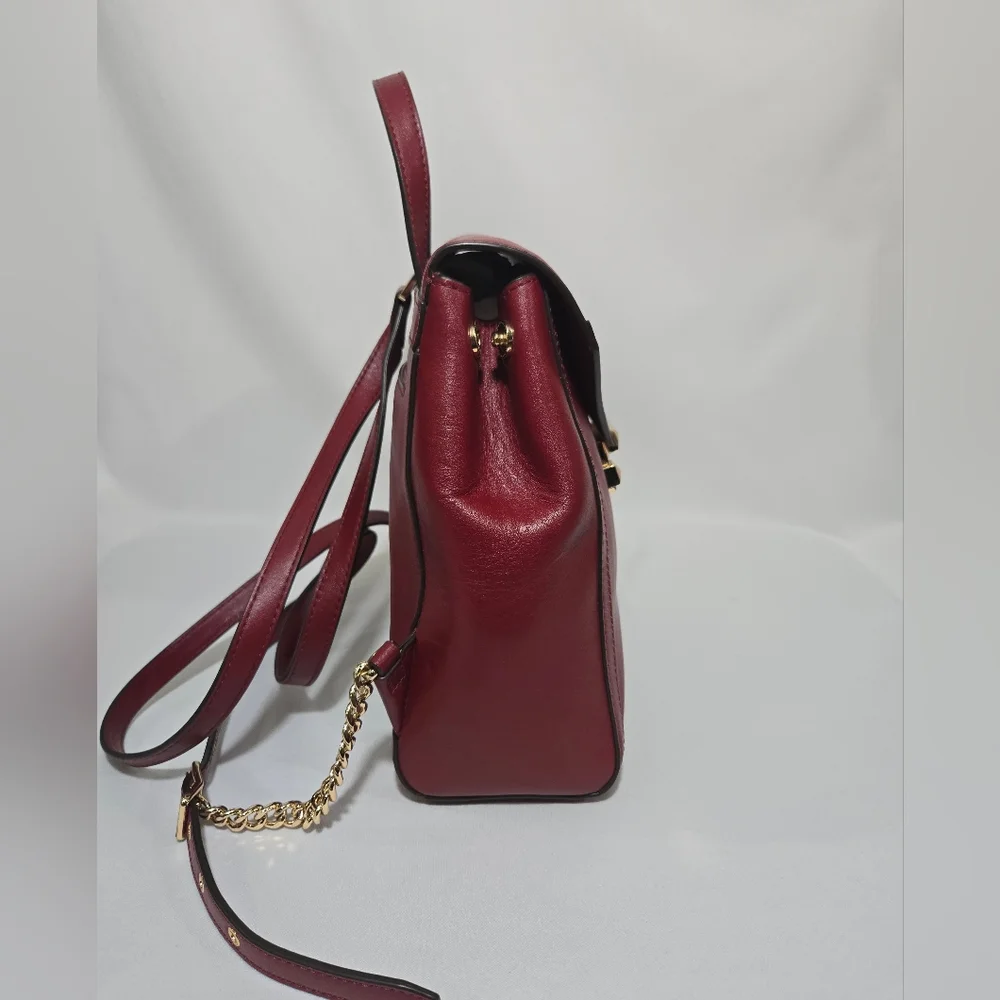 Michael Michael Kors Whitney Maroon MD Backpack Leather Purse